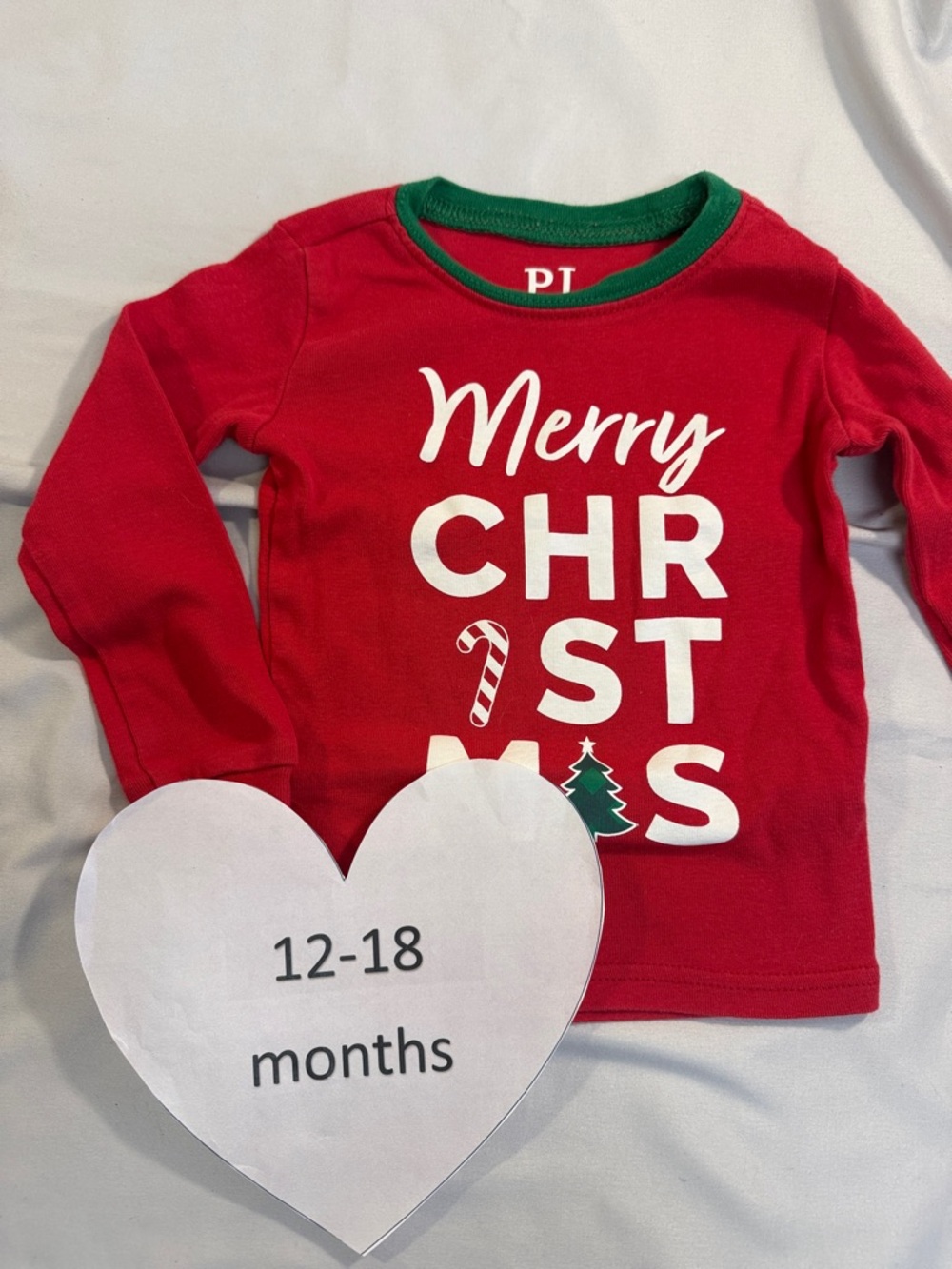 PJ Place - 12-18M Kids Merry Christmas Red Long Sleeve Shirt
